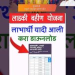 Ladki Bahin Yojana Yadi 2024 Maharashtra लाडकी बहीण योजना ऑनलाइन फॉर्म