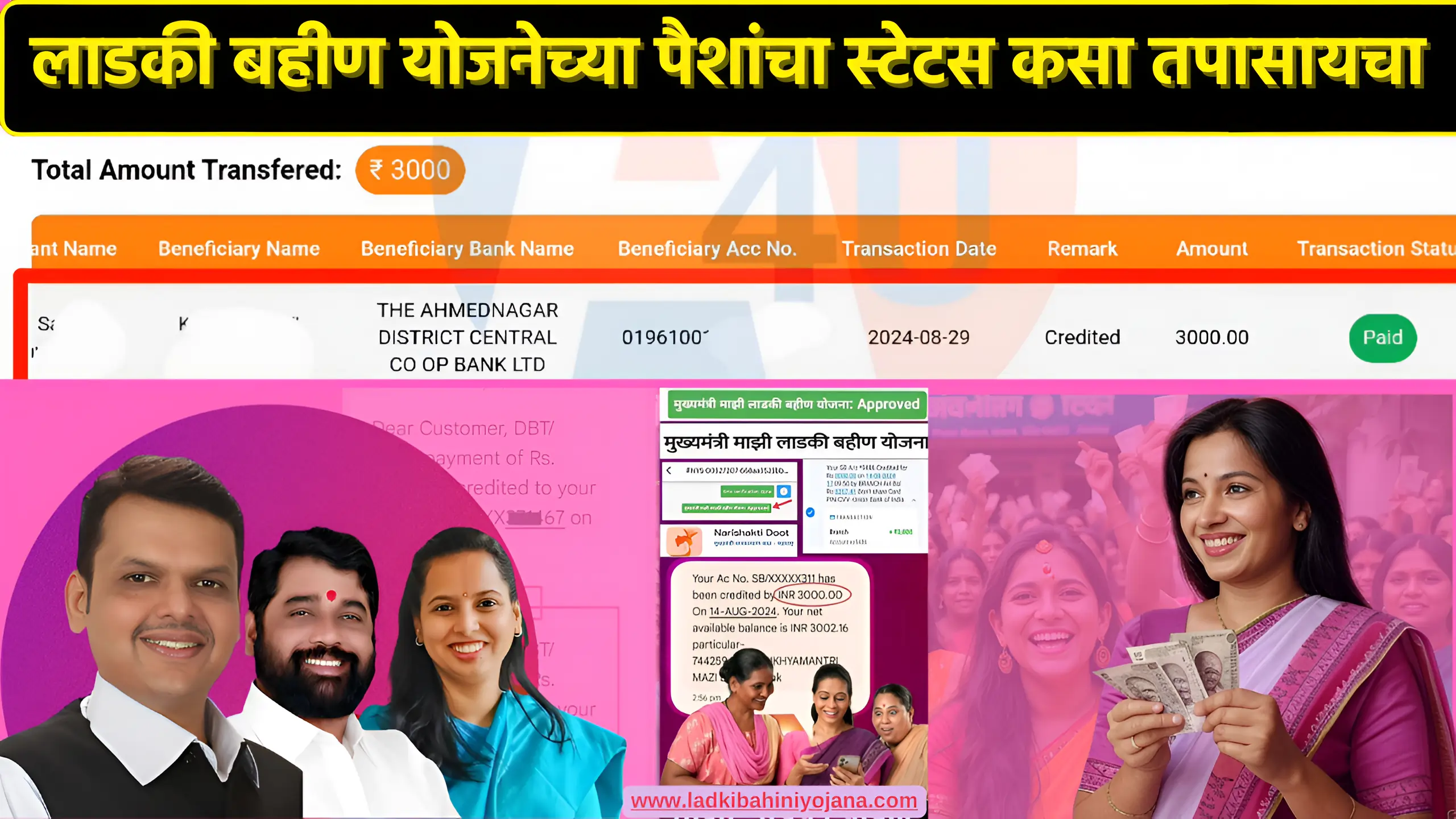 How to check Ladki Bahin Yojana money not received